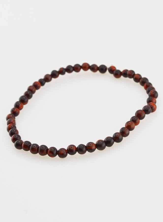 Bracelet en Pierre Naturelle d'Oeil de Taureau - 4mm (pic 3)