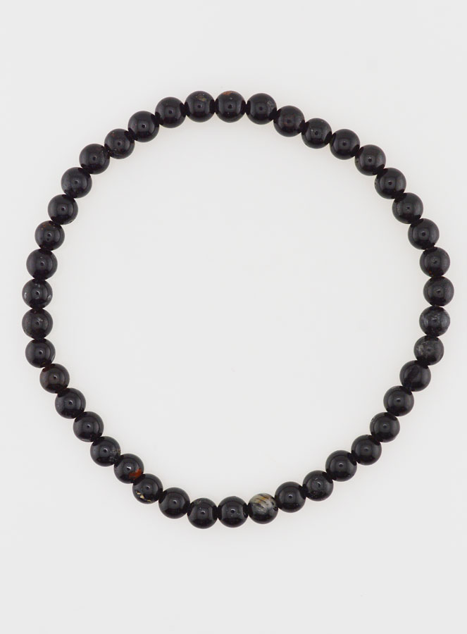 Bracelet en Pierre Naturelle de Tourmaline Noire - 4mm (pic 1)