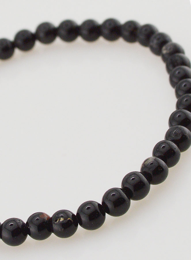 Bracelet en Pierre Naturelle de Tourmaline Noire - 4mm (pic 4)