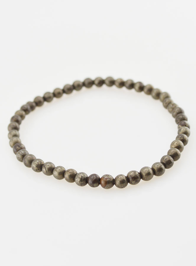 Bracelet en Pierre Naturelle de Pyrite - 4mm (pic 2)