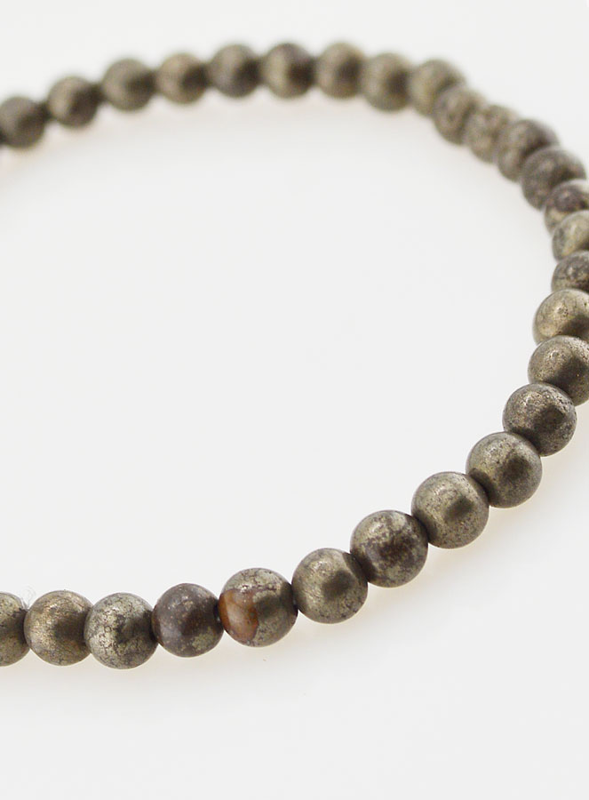 Bracelet en Pierre Naturelle de Pyrite - 4mm (pic 4)