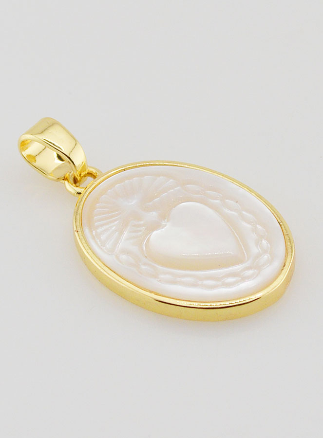 Médaille en Nacre - Coeur Sacré 20mm (pic 2)