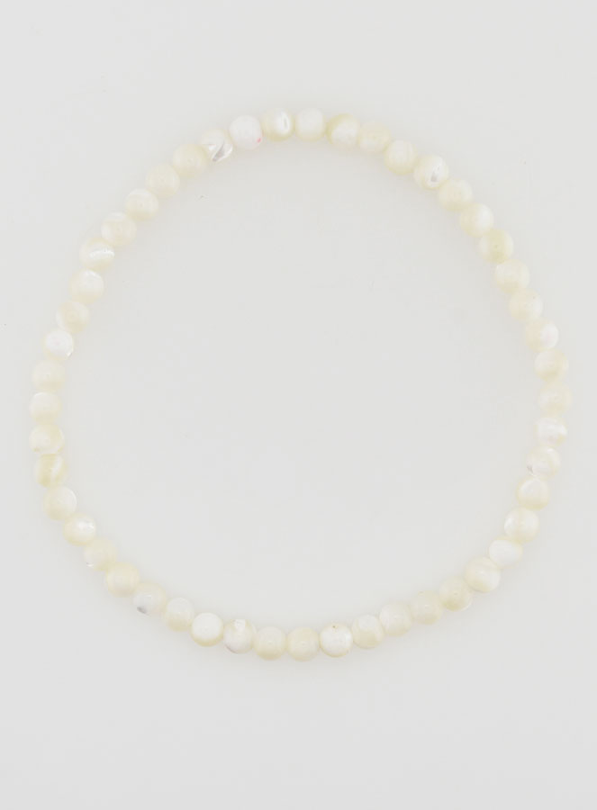 Bracelet en Pierre Naturelle de Nacre - 4mm (pic 1)
