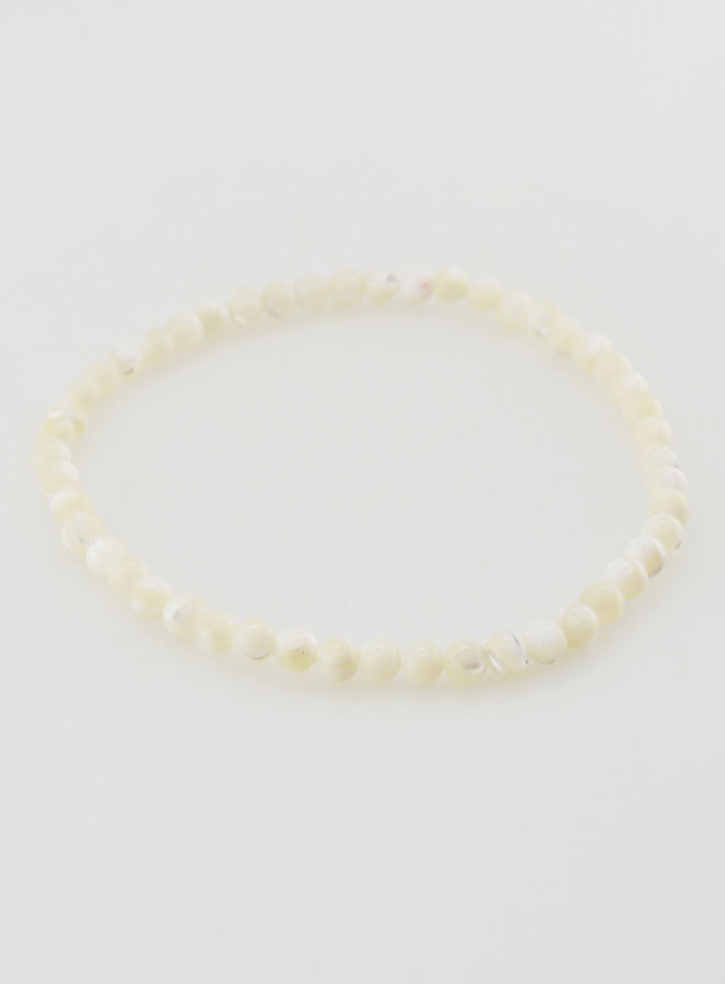 Bracelet en Pierre Naturelle de Nacre - 4mm (pic 2)