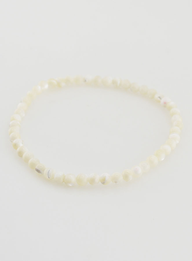 Bracelet en Pierre Naturelle de Nacre - 4mm (pic 3)