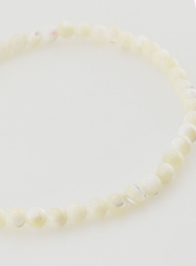 Bracelet en Pierre Naturelle de Nacre - 4mm (pic 4)