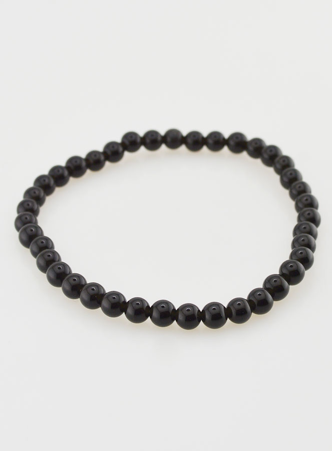 Bracelet en Pierre Naturelle d'obsidienne - 4mm (pic 2)