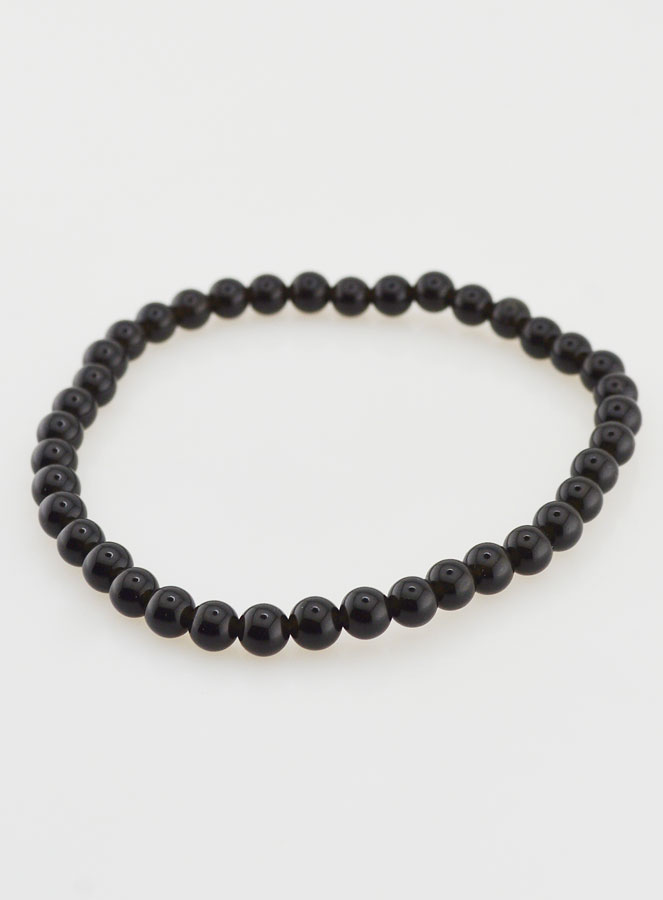 Bracelet en Pierre Naturelle d'obsidienne - 4mm (pic 3)