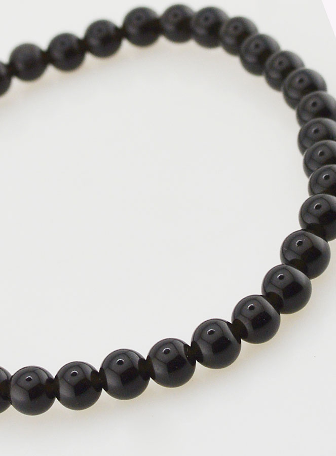 Bracelet en Pierre Naturelle d'obsidienne - 4mm (pic 4)
