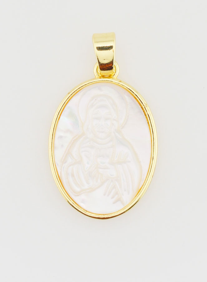 Médaille en Nacre - Sacré Coeur de Jésus 20mm (pic 1)