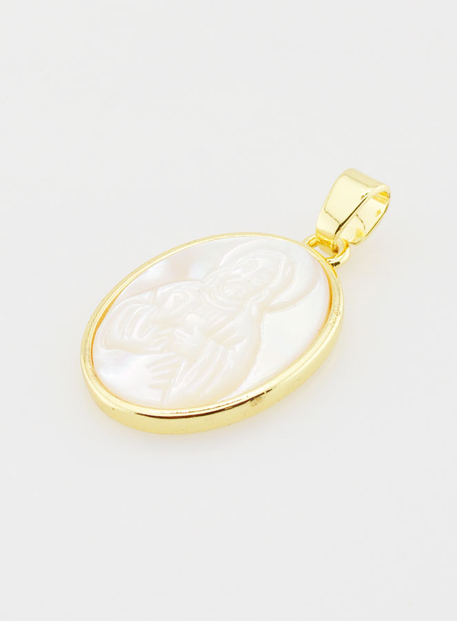 Médaille en Nacre - Sacré Coeur de Jésus 20mm (pic 3)