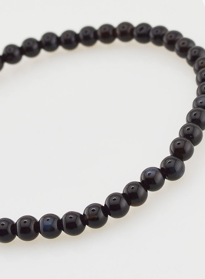 Bracelet en Pierre Naturelle d'Onyx - 4mm (pic 4)