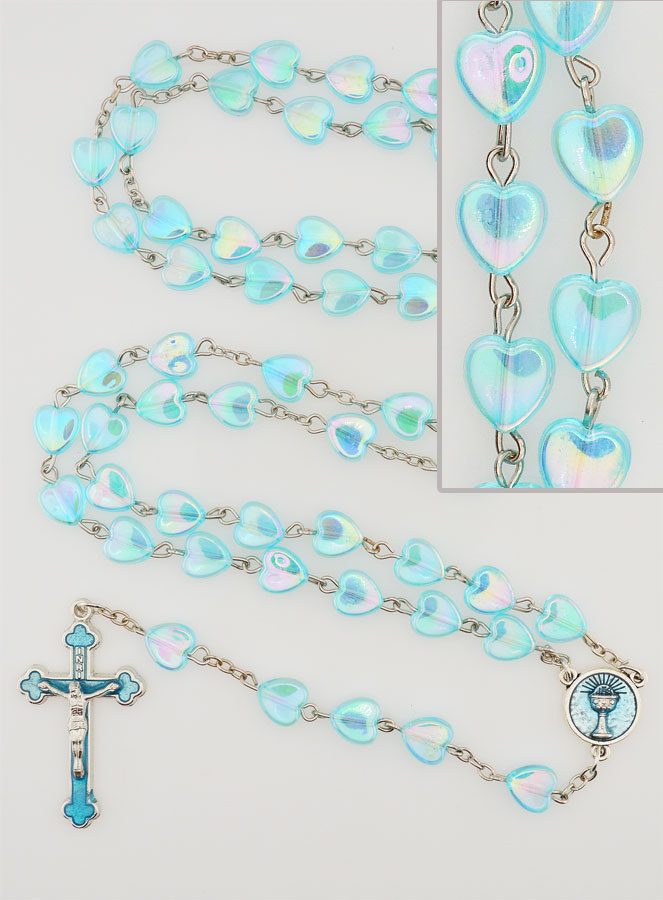 Chapelet Coeur Irisé - Bleu (pic 1)