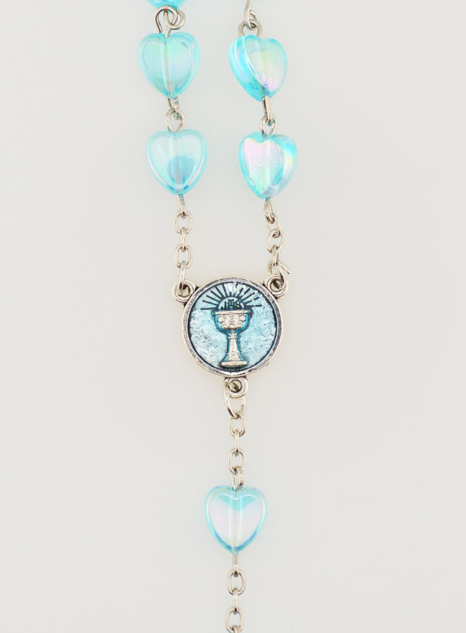 Chapelet Coeur Irisé - Bleu (pic 4)
