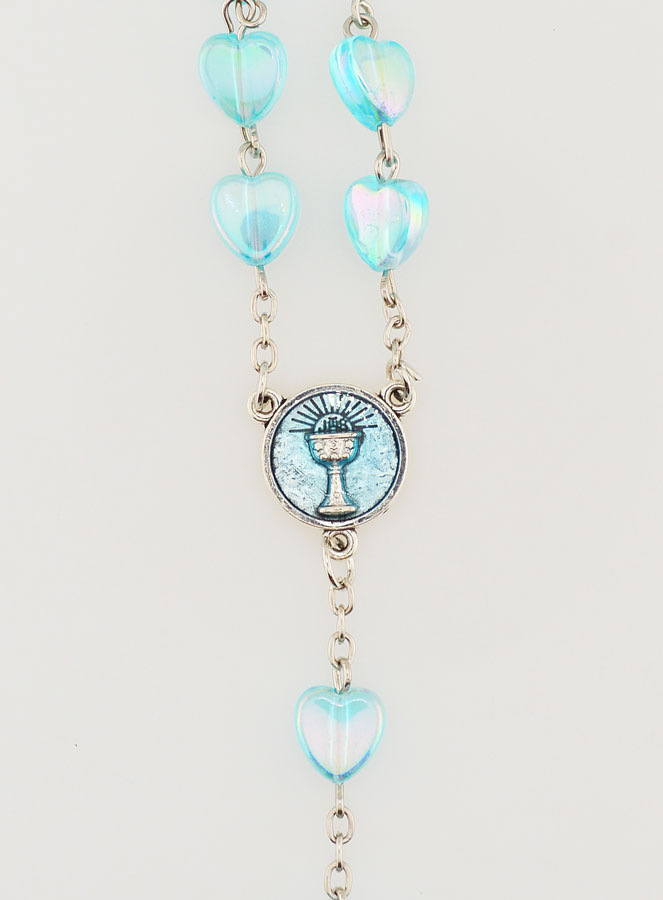 Chapelet  de Communion Coeur & Calice - Bleu (pic 4)