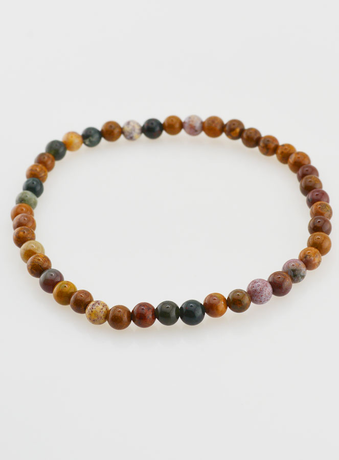Bracelet en Pierre Naturelle de Jaspe Océan - 4mm (pic 3)