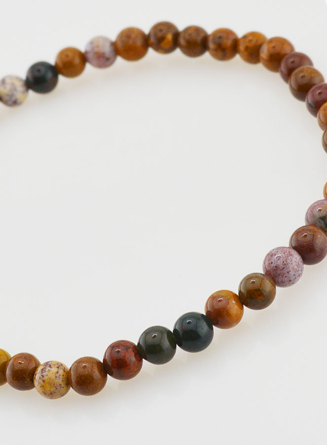 Bracelet en Pierre Naturelle de Jaspe Océan - 4mm (pic 4)