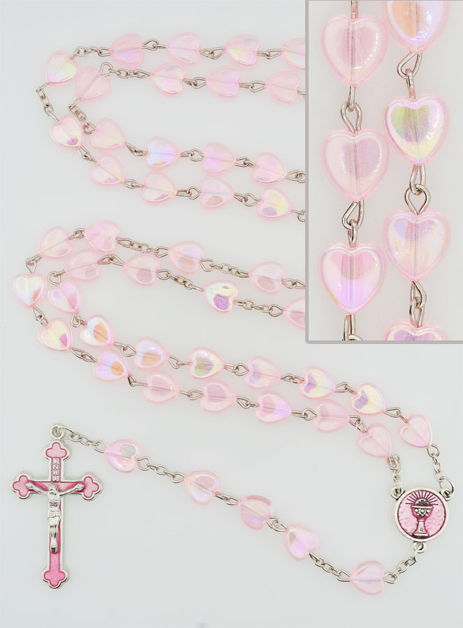 Chapelet Coeur Irisé - Rose (pic 1)