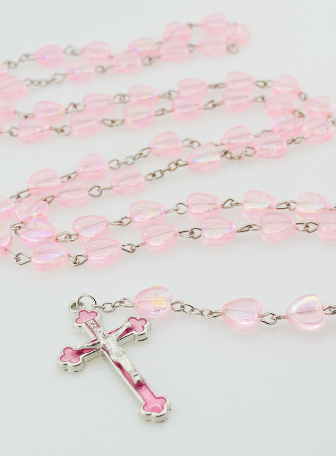 Chapelet Coeur Irisé - Rose (pic 2)