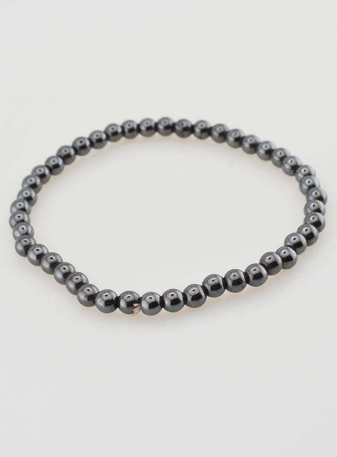 Bracelet en Pierre Naturelle d'Hématite - 4mm (pic 2)