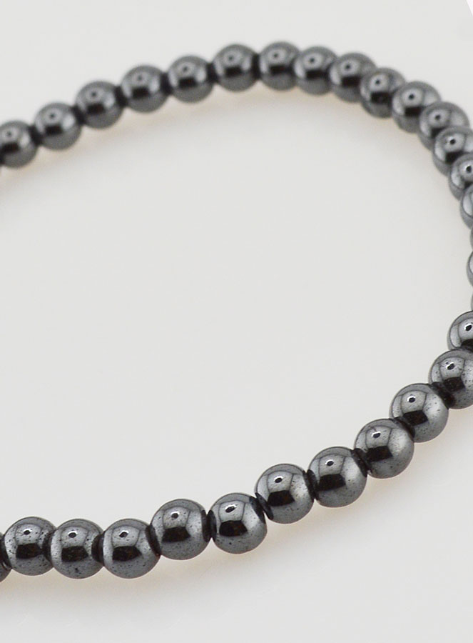 Bracelet en Pierre Naturelle d'Hématite - 4mm (pic 4)