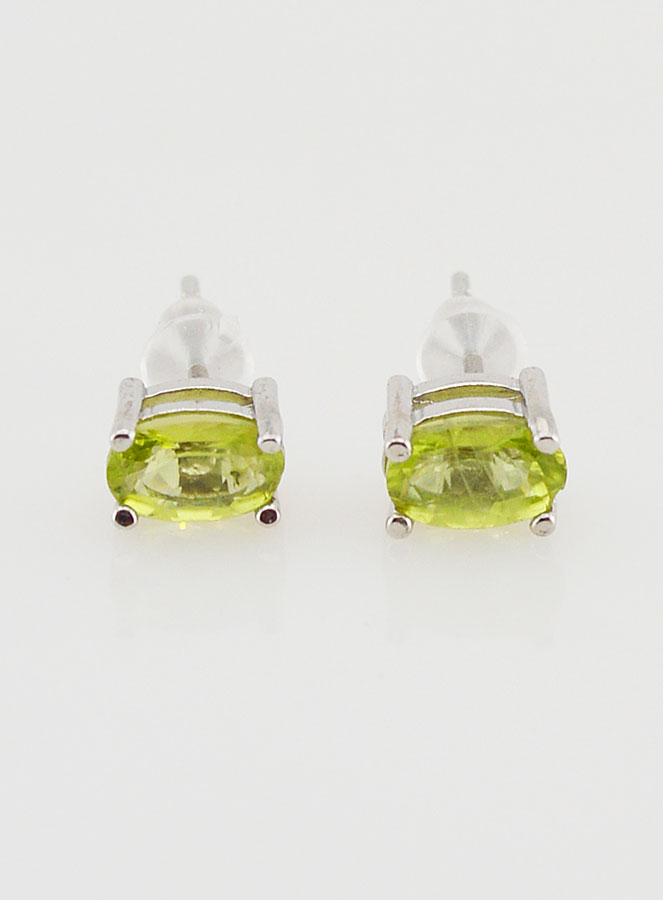 Boucles d'Oreilles Solitaire - Péridot AA (pic 1)