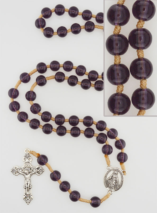 Chapelet Cristal Médaille Miraculeuse - Améthyste (pic 1)