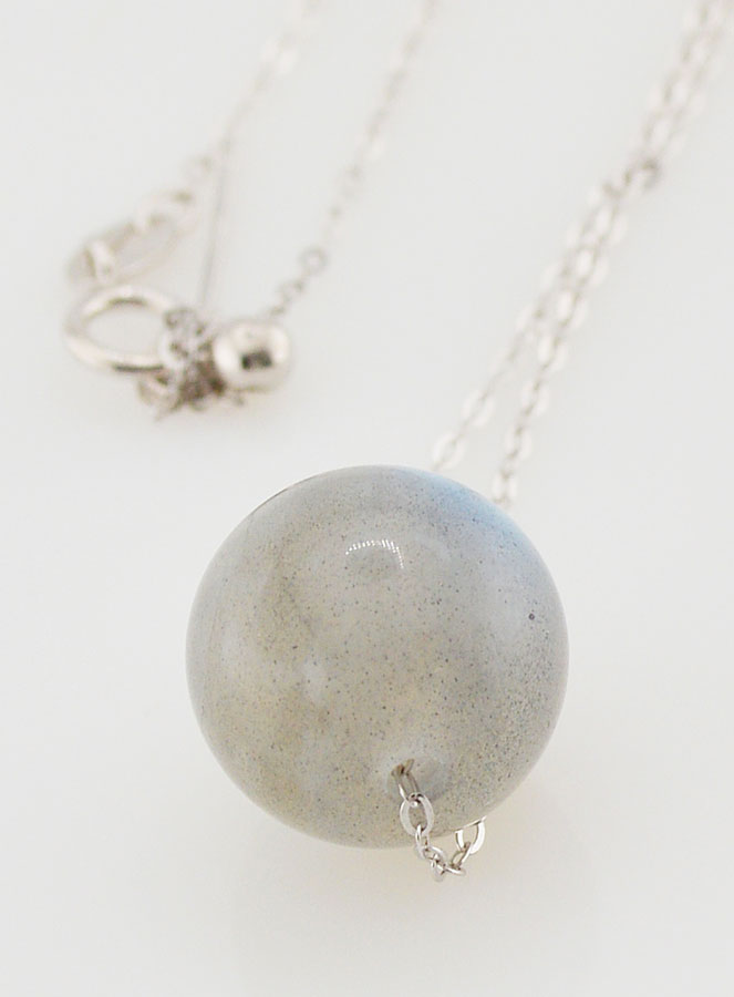 Collier Chaîne en Argent Massif & Labradorite (pic 4)