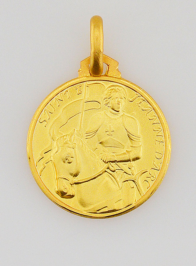 Médaille Sainte Jeanne d'Arc en Plaqué Or - 16 mm (pic 1)