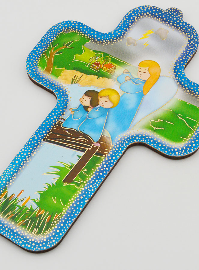 Croix Enfant en Bois - Ange Gardien & Enfants (pic 3)