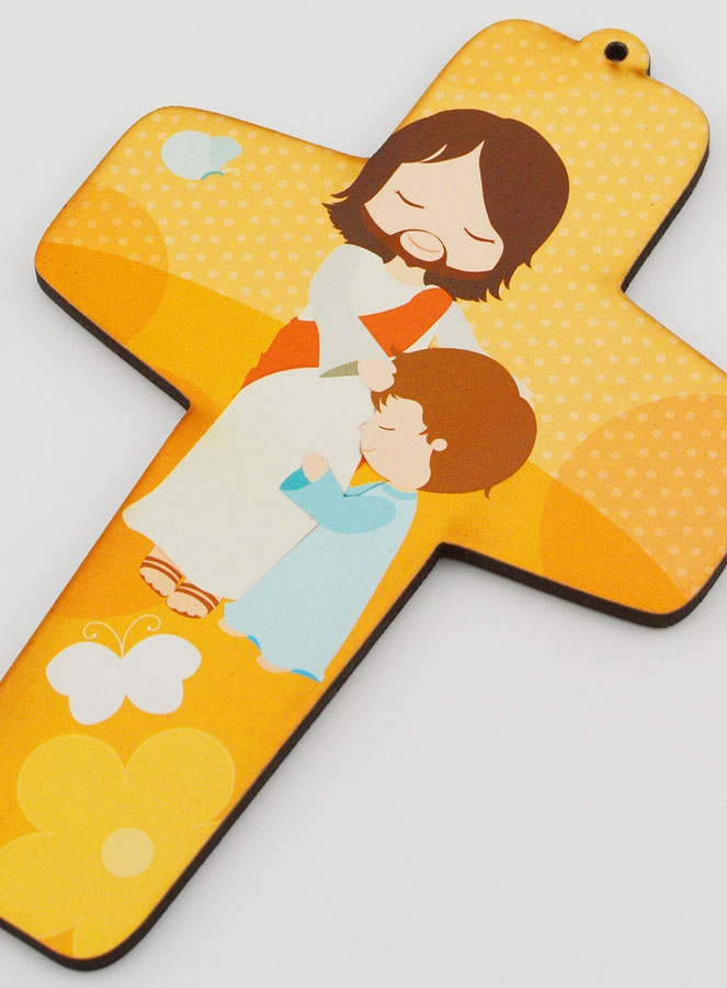 Croix Enfant Jésus Christ Bénédiction & Enfant - Orange (pic 3)