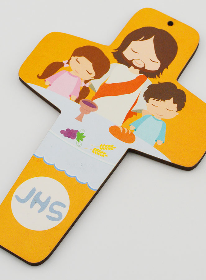 Croix Enfant Jésus Christ & Enfants - Orange (pic 3)