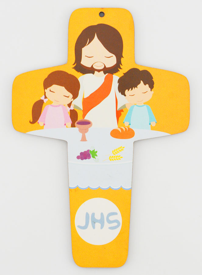 Croix de Communion Christ & Communiante - Orange (pic 1)