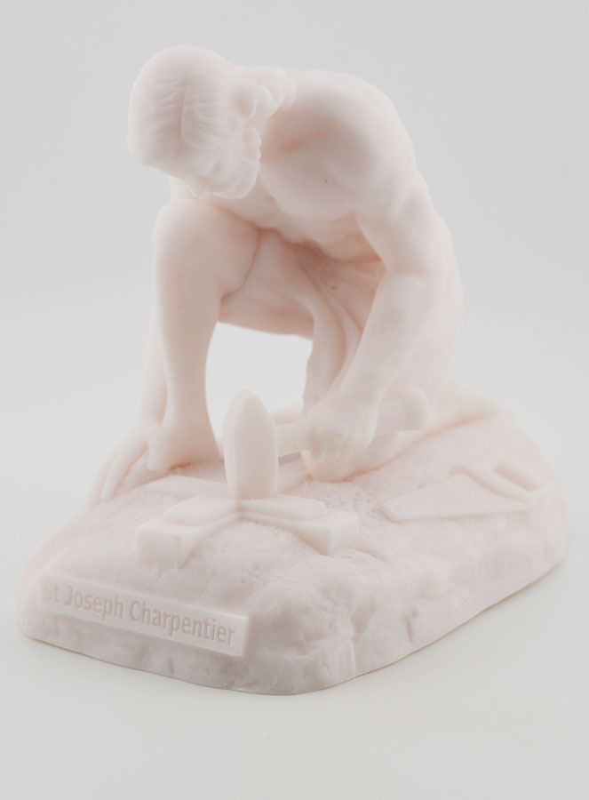 Statue de Saint Joseph Charpentier en Albâtre - 13cm (pic 2)