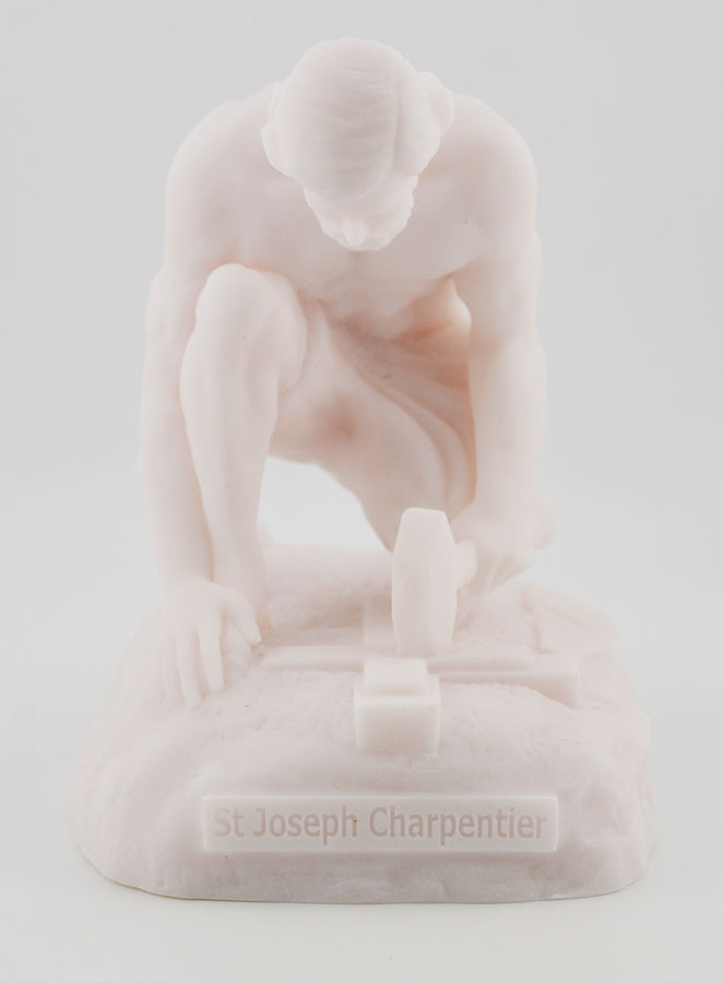 Statue de Saint Joseph Charpentier en Albâtre - 13cm (pic 3)