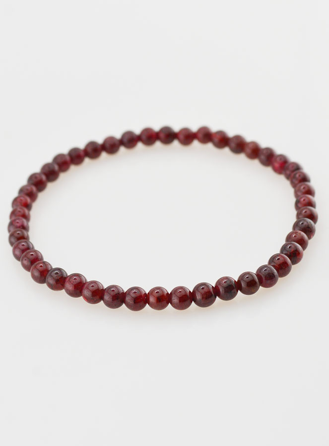 Bracelet en Pierre Naturelle de Grenat - 4mm (pic 2)