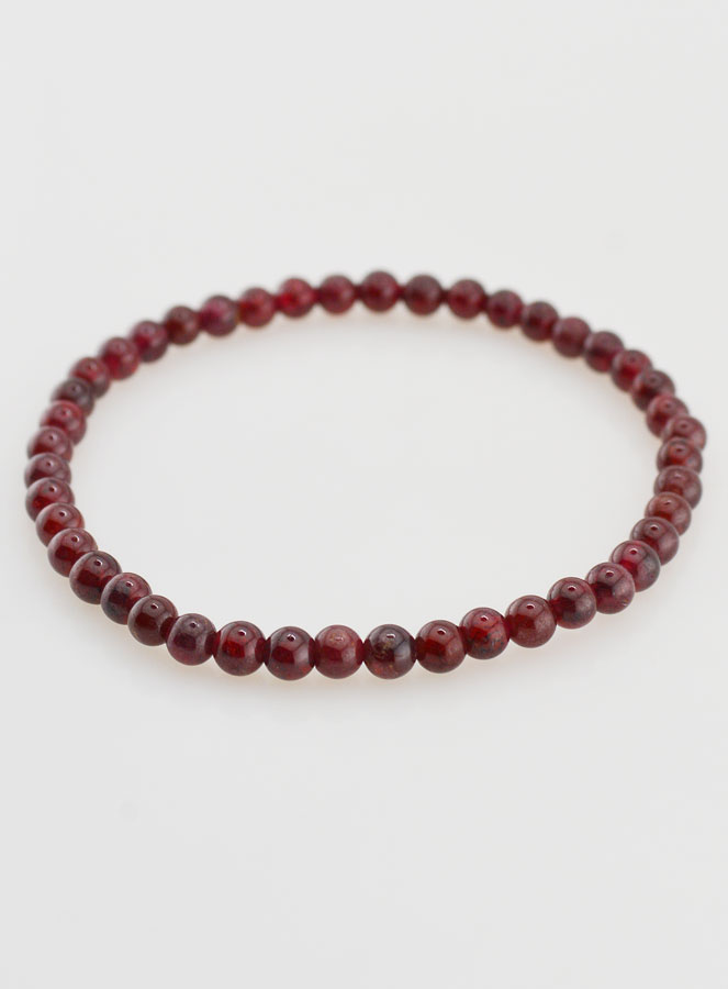 Bracelet en Pierre Naturelle de Grenat - 4mm (pic 3)