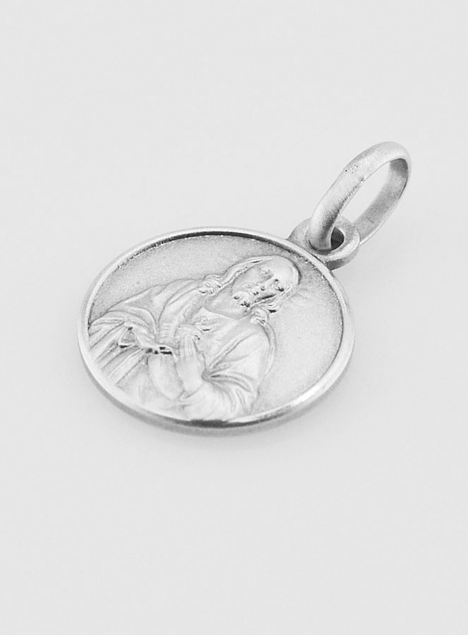 Médaille en Argent Massif Sacré Coeur de Jésus - 14mm (pic 3)