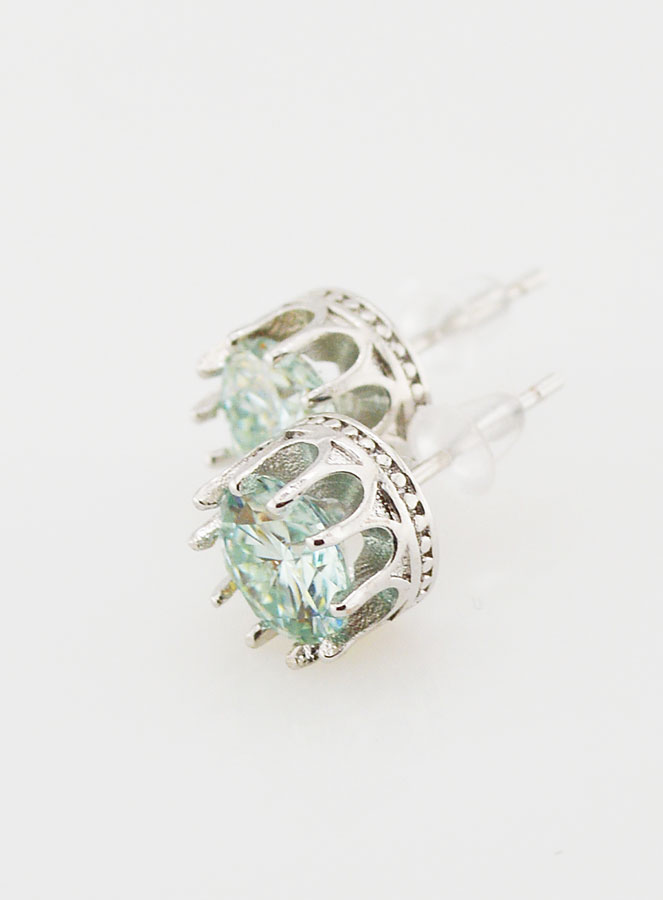 Boucles d'Oreilles Solitaire - Moissanite AA 6mm (pic 2)