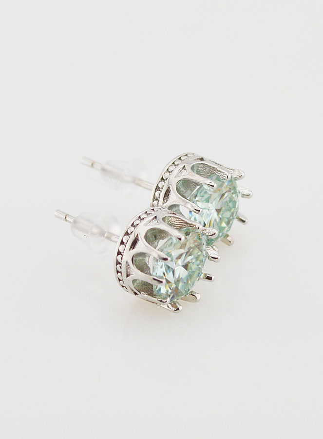 Boucles d'Oreilles Solitaire - Moissanite AA 6mm (pic 3)