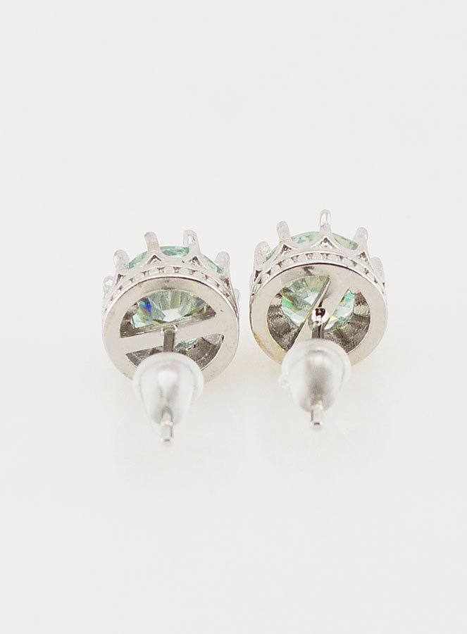 Boucles d'Oreilles Solitaire - Moissanite AA 6mm (pic 4)