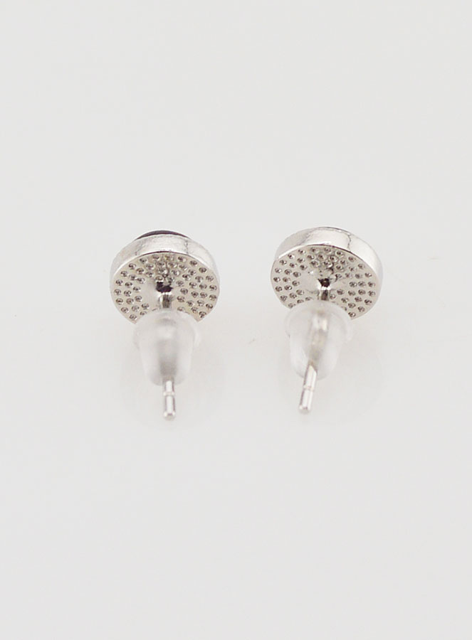 Boucles d'Oreilles Puces - Grenat AA (pic 2)