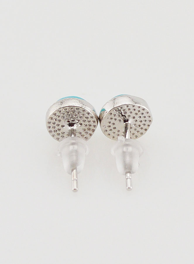 Boucles d'Oreilles Puces - Amazonite AA (pic 2)