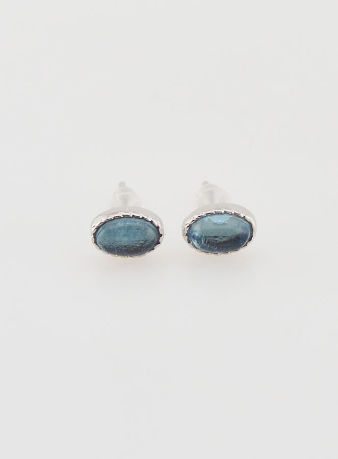 Boucles d'Oreilles Puces - Aigue Marine AA (pic 1)