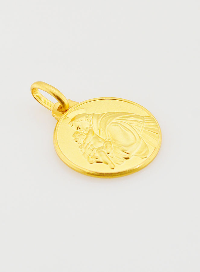 Médaille Saint Antoine en Plaqué Or - 16mm (pic 2)