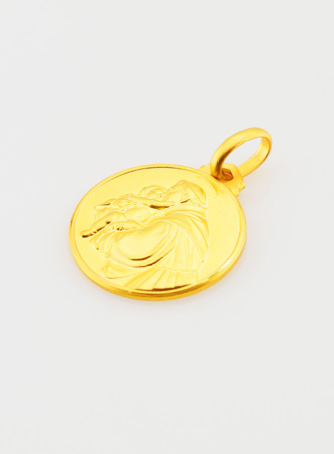 Médaille Saint Antoine en Plaqué Or - 16mm (pic 3)