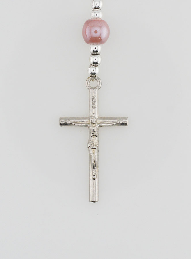 Chapelet de Lourdes en Céramique Rose - 45cm (pic 3)