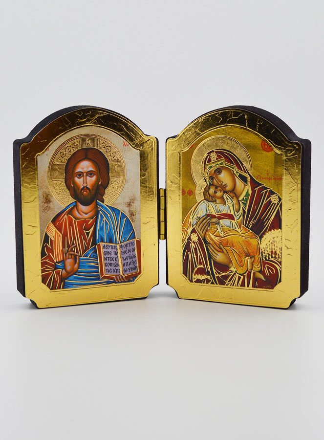 Icône Diptyque Christ Pantocrator & Vierge de Tendresse (pic 1)