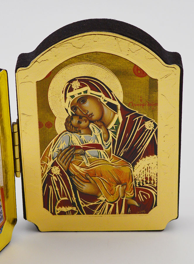 Icône Diptyque Christ Pantocrator & Vierge de Tendresse (pic 3)