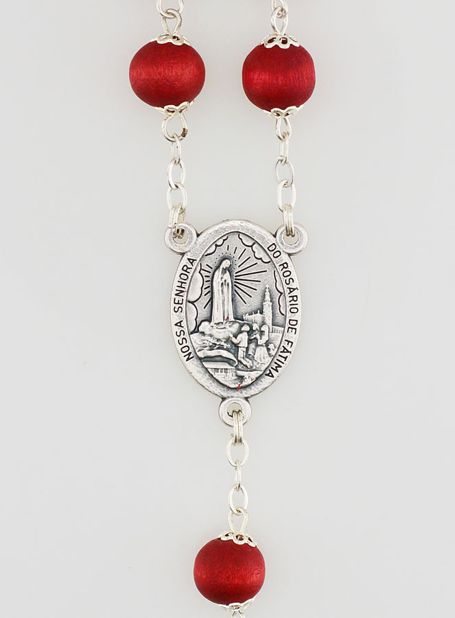 Chapelet en Bois de Rose Parfumé & Médaille de Lourdes - 60cm (pic 3)